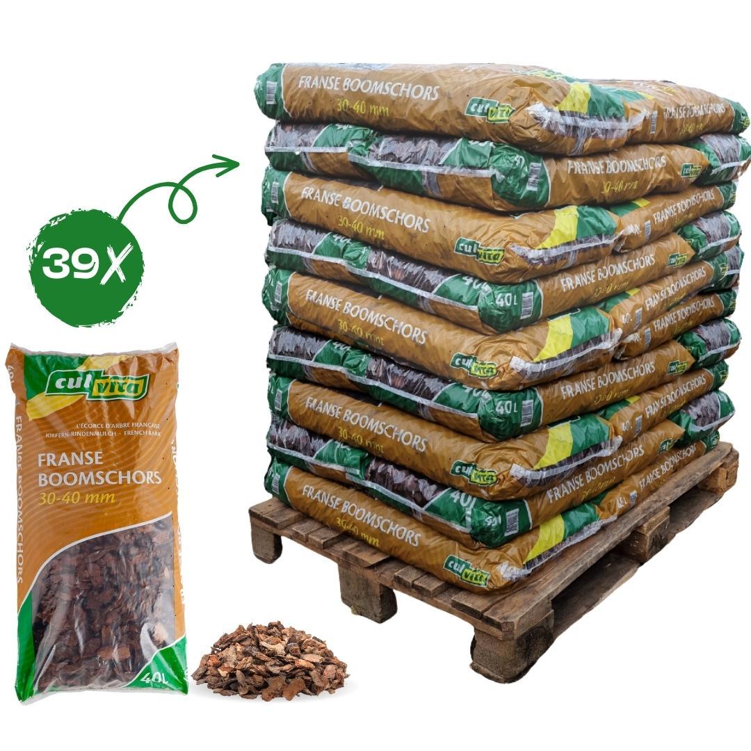 Culvita - Premium Französische Baumrinde Bodendecker - Dekorative Rinde 30-40 mm - geeignet für die Landschaftsgestaltung Gehwege - 1560 liter - pallet
