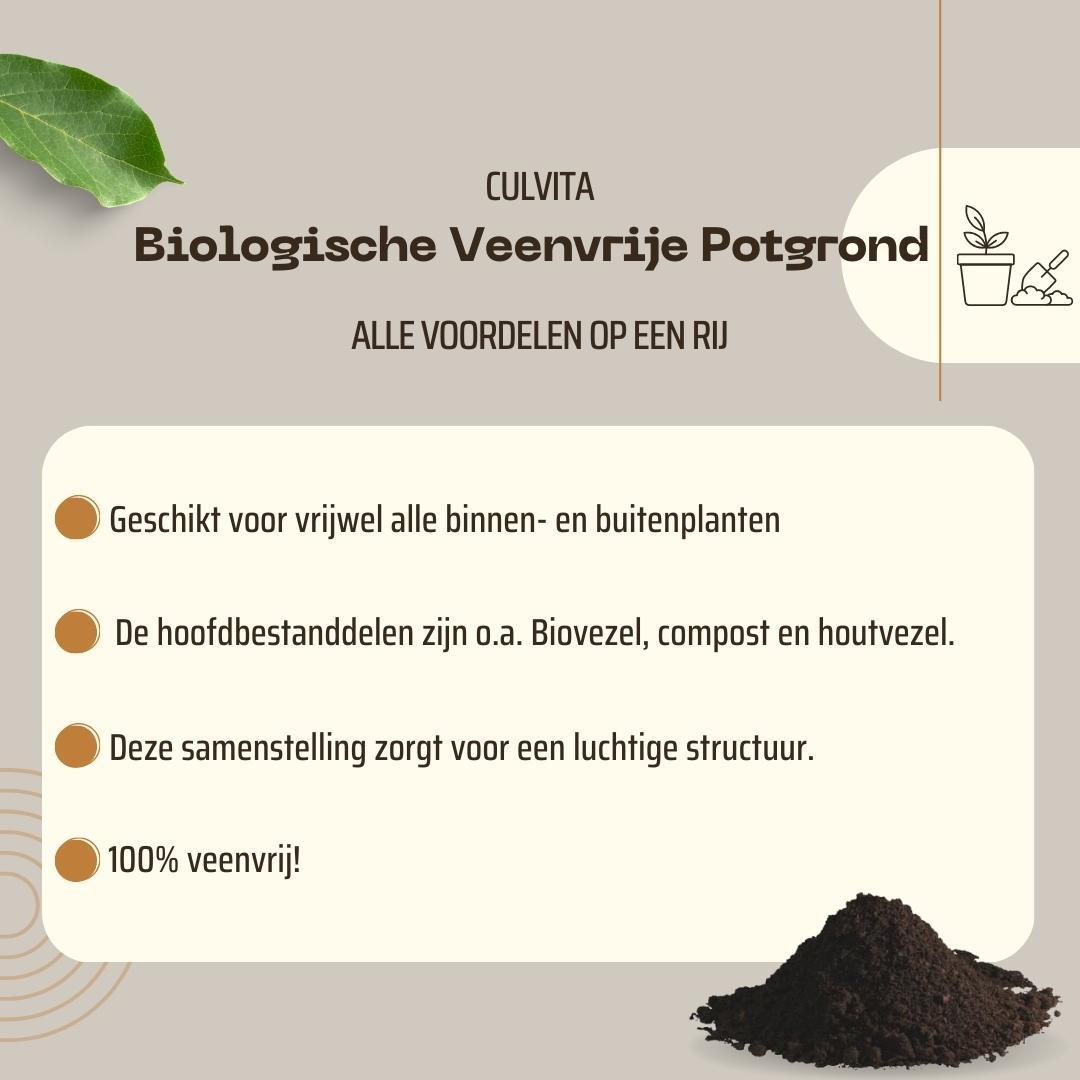 Culvita - Organische torffreie Blumenerde 40 Liter - Blumenerde für Pflanzen im Innen- und Außenbereich - inklusive organischem Dünger
