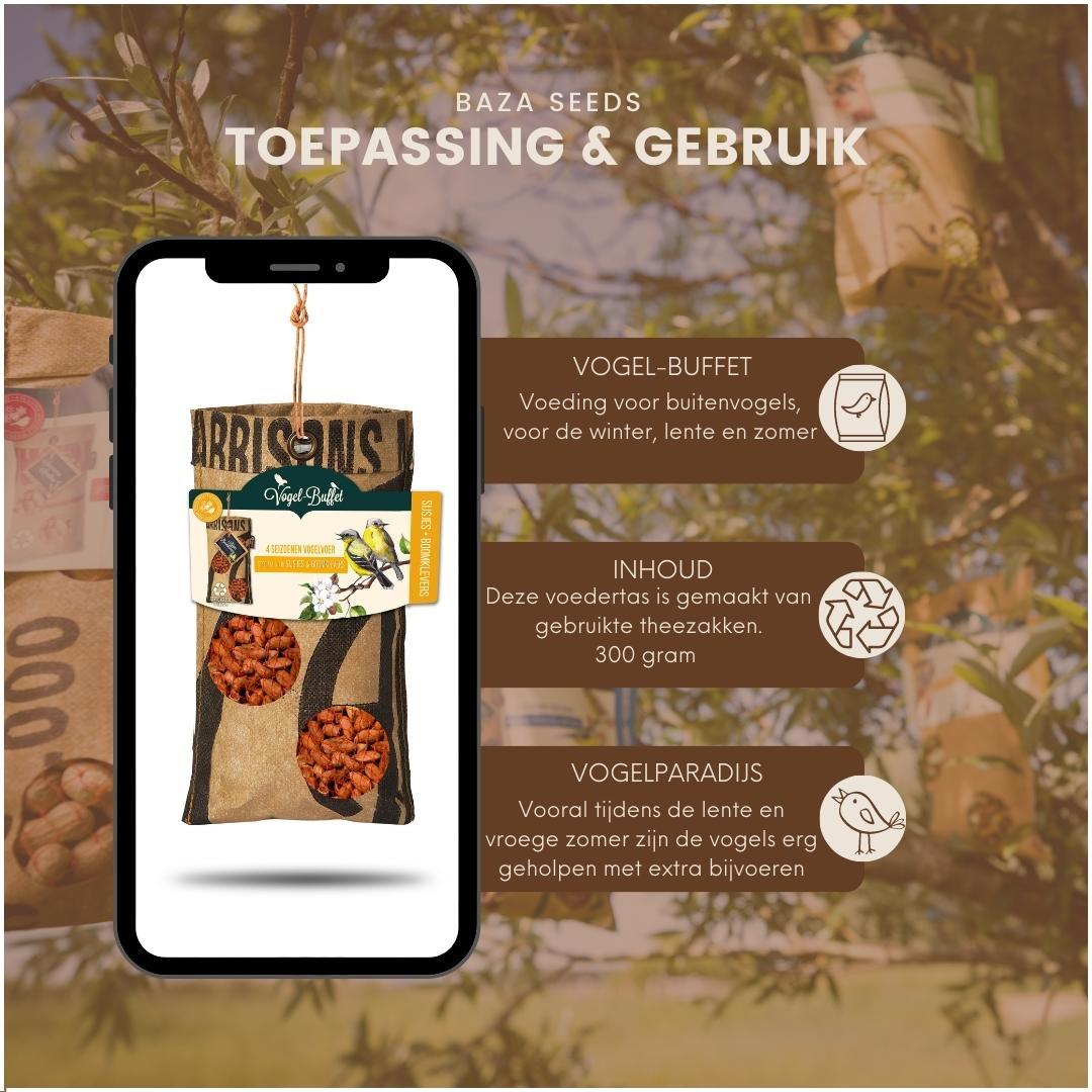 Vogelbuffet | Vogelfutter ECO Bag Mix 4er Set | 4x 300gr