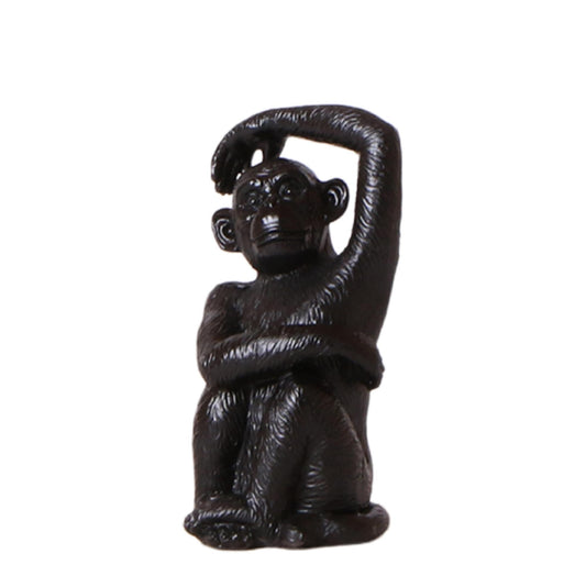 Kolibri Home | Ornament - Decoration sculpture Sitting Monkey - Black