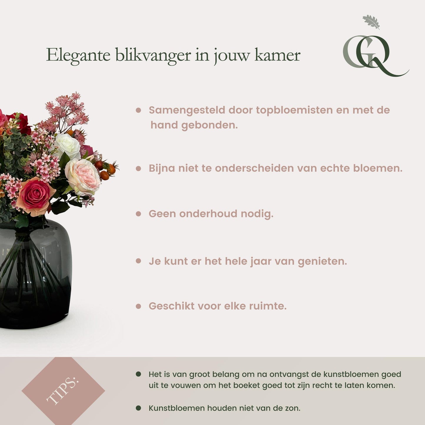 Kunstblumen - Bouquet M - White Dream - 60 cm