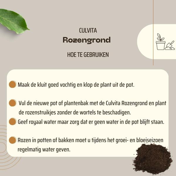 Culvita - Rosenerde 40 Liter - Blumenerde für Rosen geeignet - inklusive RhizoPlus Wurzelverbesserer