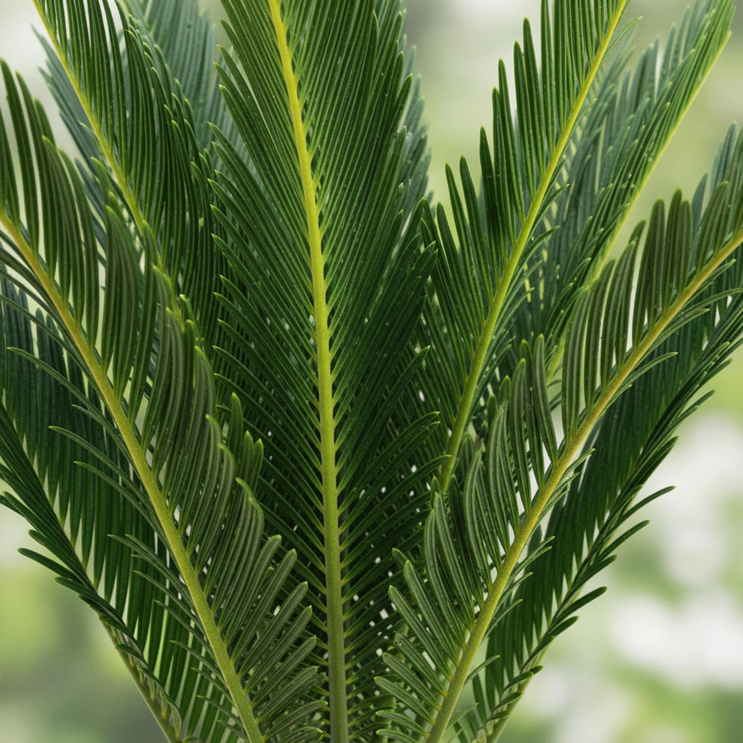 Green boutiQ - Zimmerpflanze - Cycas revoluta - Palmenfarn - Wenig Pflege - Grün - 2 - Topf 14cm - Höhe 45cm