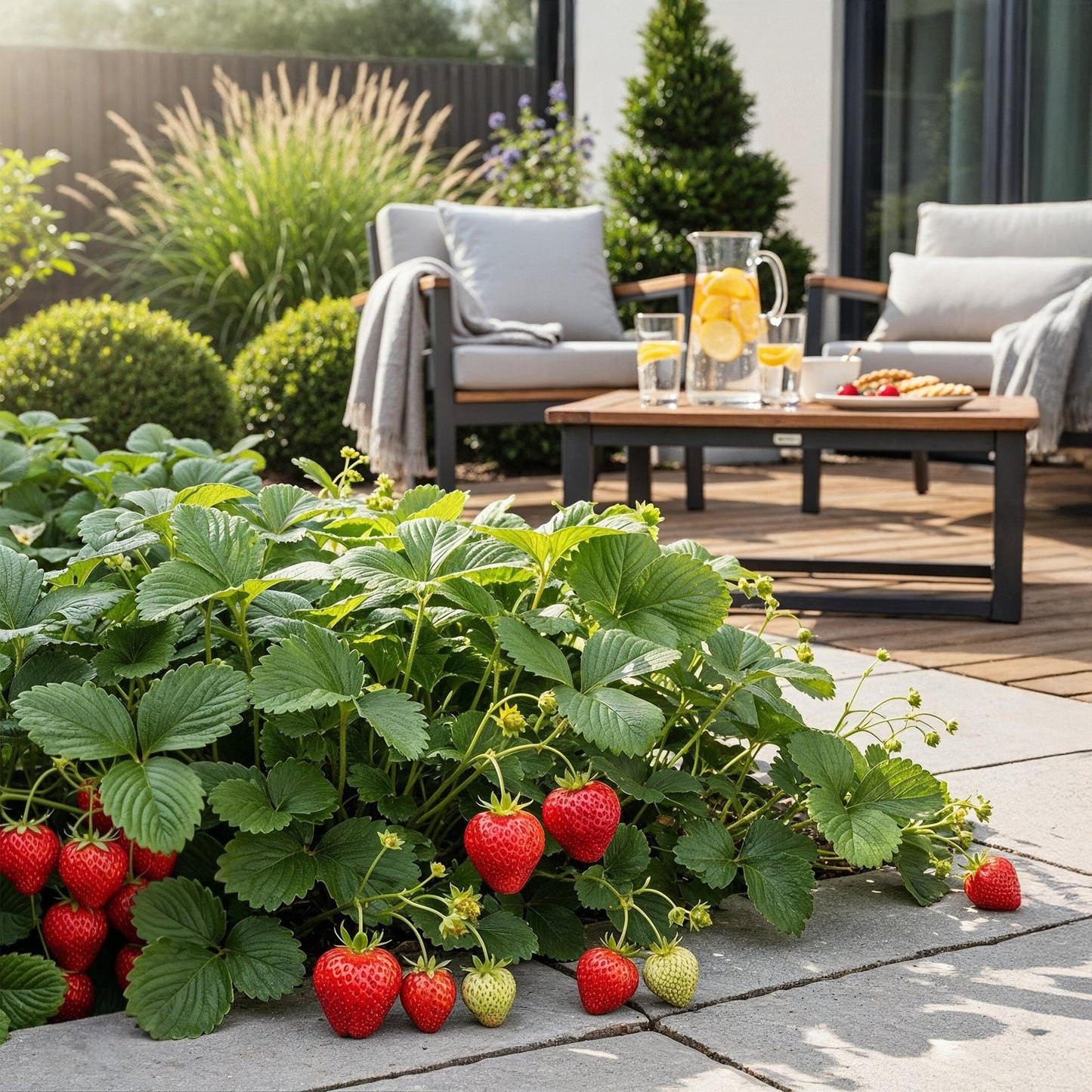 GreenboutiQ - Obstpflanzen - Erdbeere - Fragaria Elsanta - Winterhart - 6 Pflanzen - Topf 9 cm - Rote Erdbeere