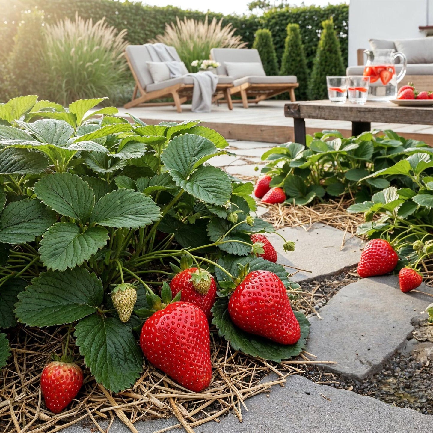 GreenboutiQ - Obstpflanzen - Erdbeere - Fragaria Maxim - Winterhart - 6 Pflanzen - Topf 9 cm - Rote Erdbeere