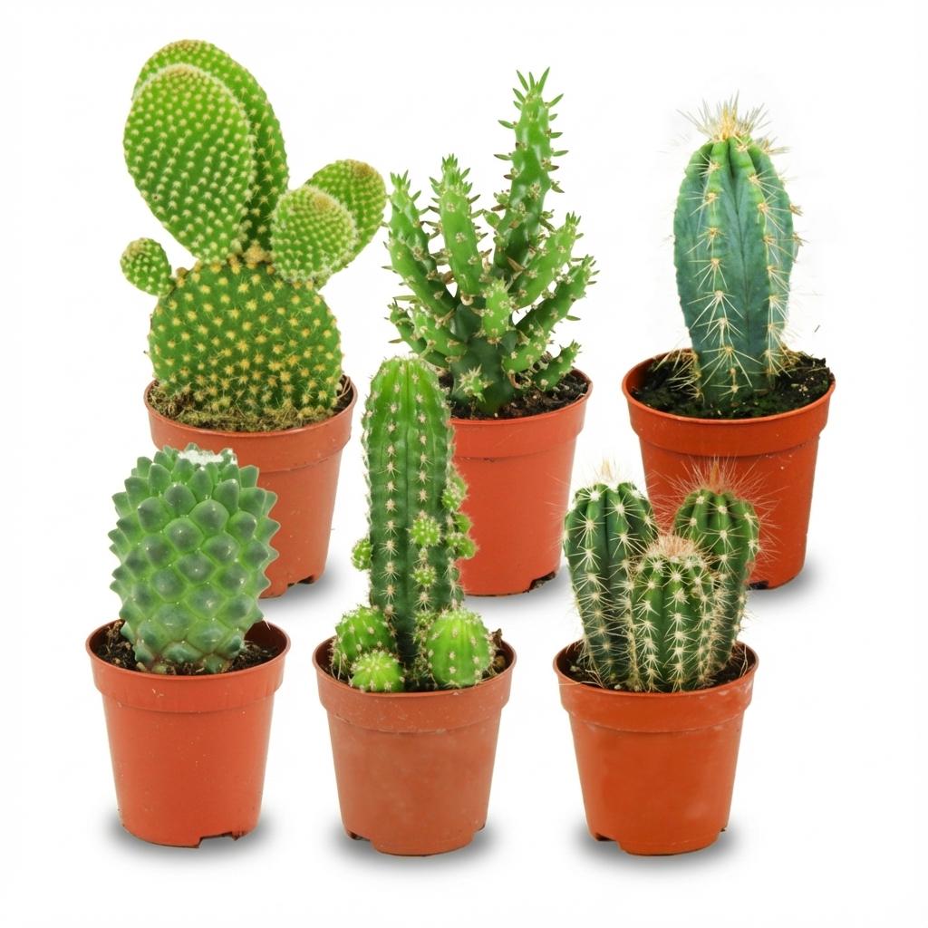 Mini Kakteen Set - 6 Stück - Ø 5.5 cm - Höhe: 5-10 cm