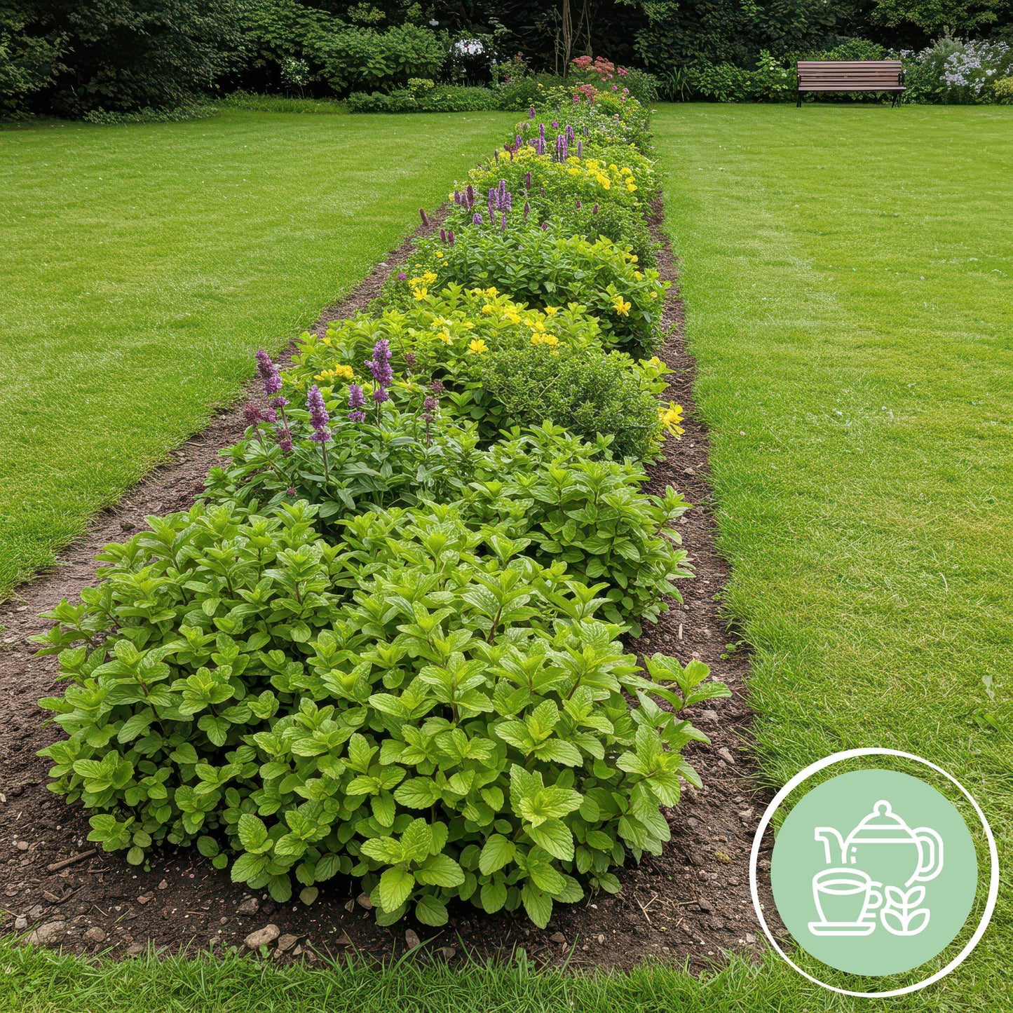 GreenboutiQ - Staudenpaket - Kräutertee - 24 Stauden - Für 3 m2 - Verschiedene Farben - Wenig Pflege - Topf 11cm