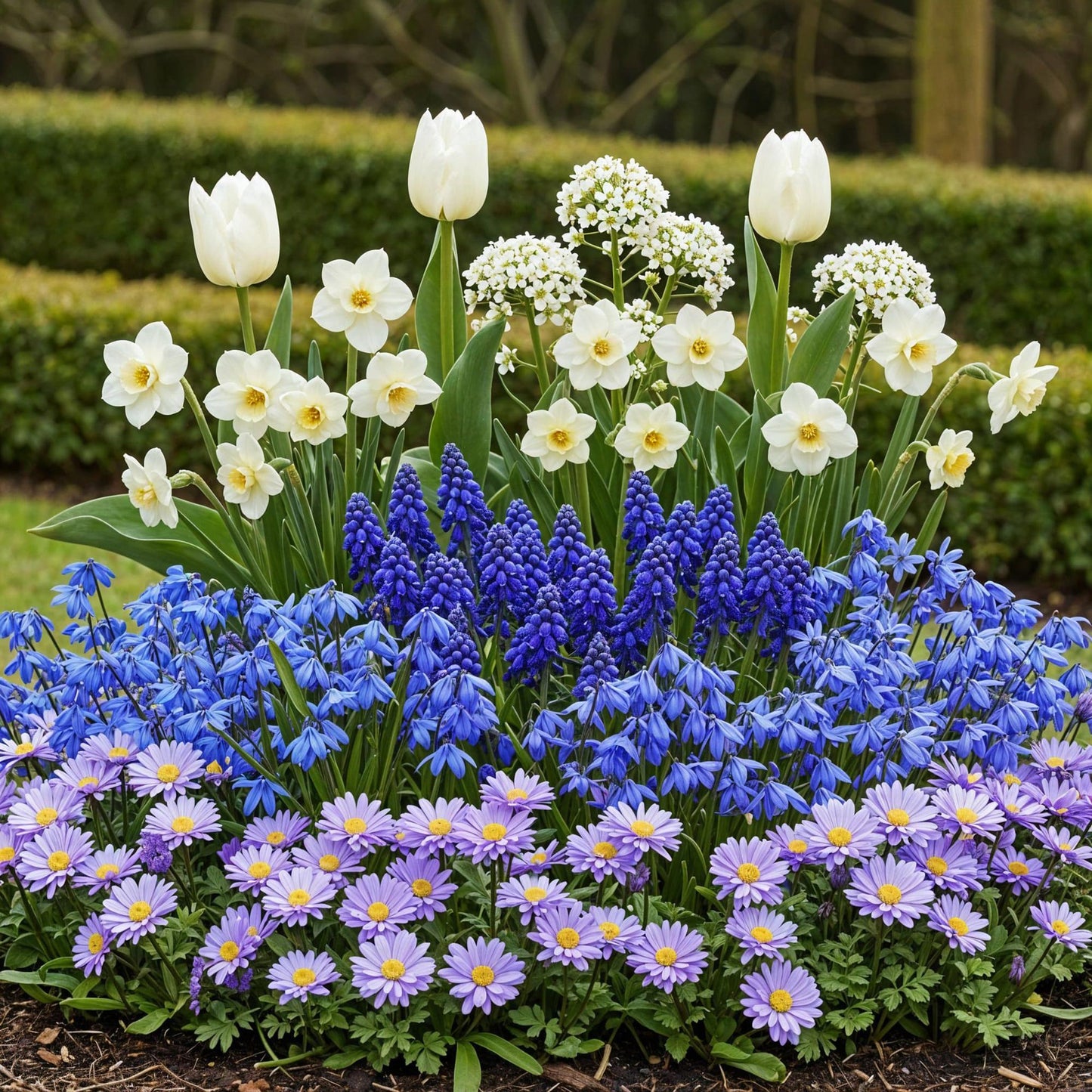 GreenboutiQ - Blumenzwiebeln - Bulb Garden Blue mix - Verschiedene Sorten - Farbe Blau - 125 Stück - Geschenkverpackung