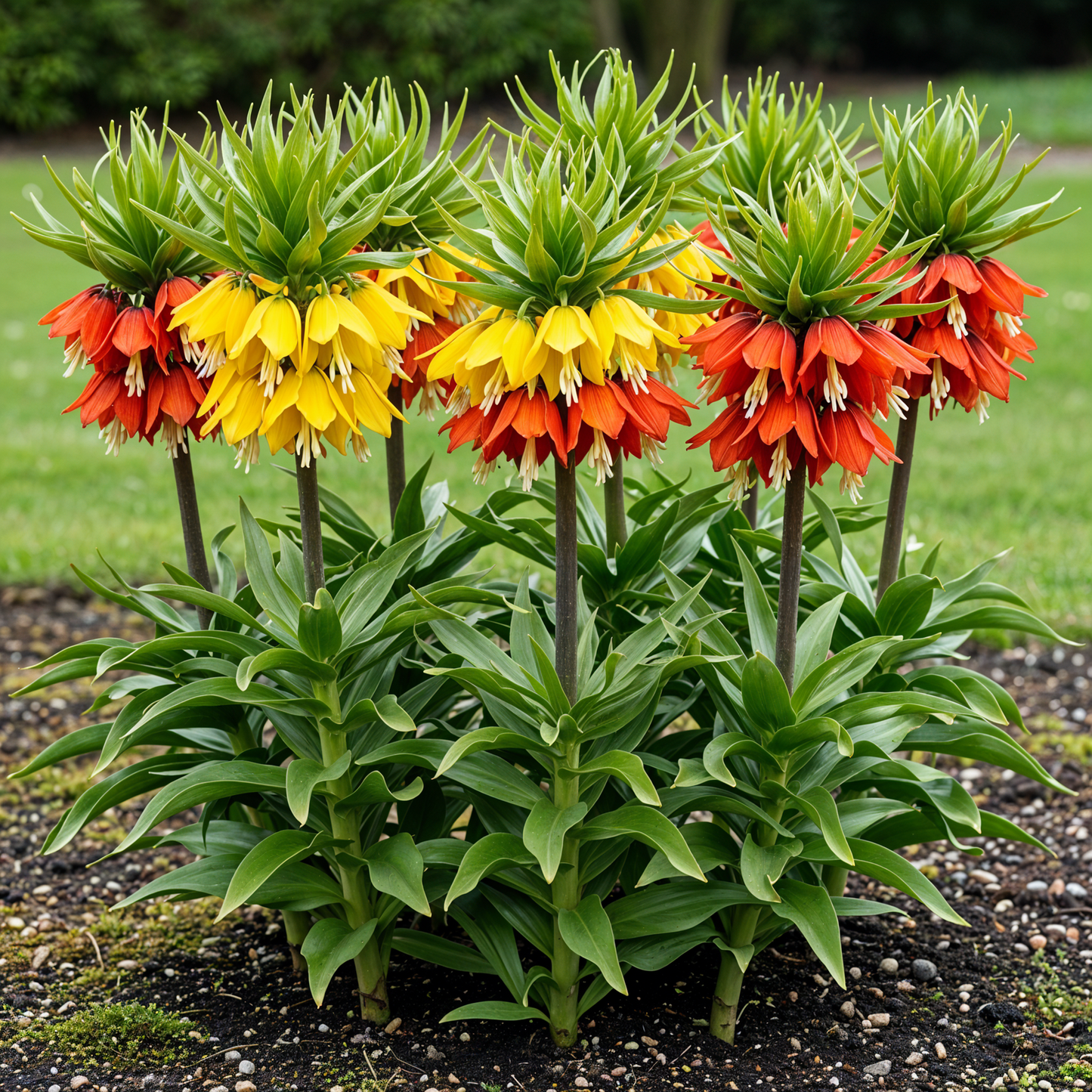 GreenboutiQ - Blumenzwiebeln - Fritillaria Imperialis Mix - Farbe Gelb und Orange - 3 Stück - Zwiebelgröße 18/20 - XXL Pack