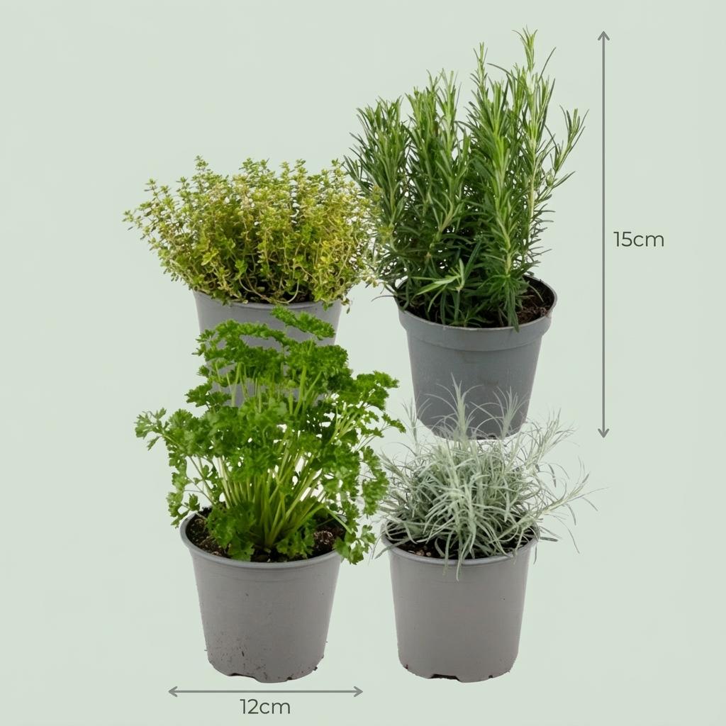 Italienische Kräutermischung - 8 Stück - Ø 12 cm - Höhe: 12-15 cm