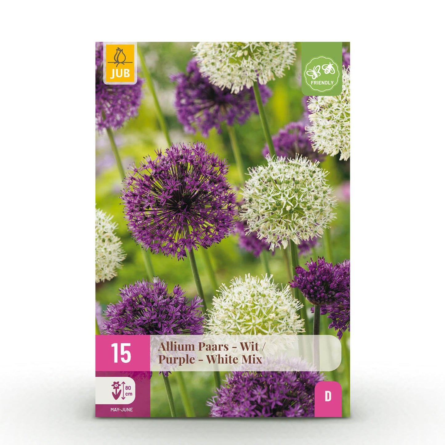 GreenboutiQ - Blumenzwiebeln - Allium Purple White Mix - Bulbs Hardy Perennial - Farbe Lila und Weiß - 15 Stück - Zwiebelgröße 10/12 - XXL Pack