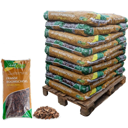 Culvita - Premium Französische Baumrinde Bodendecker - Dekorative Rinde 30-40 mm - geeignet für die Landschaftsgestaltung Gehwege - 1560 liter - pallet