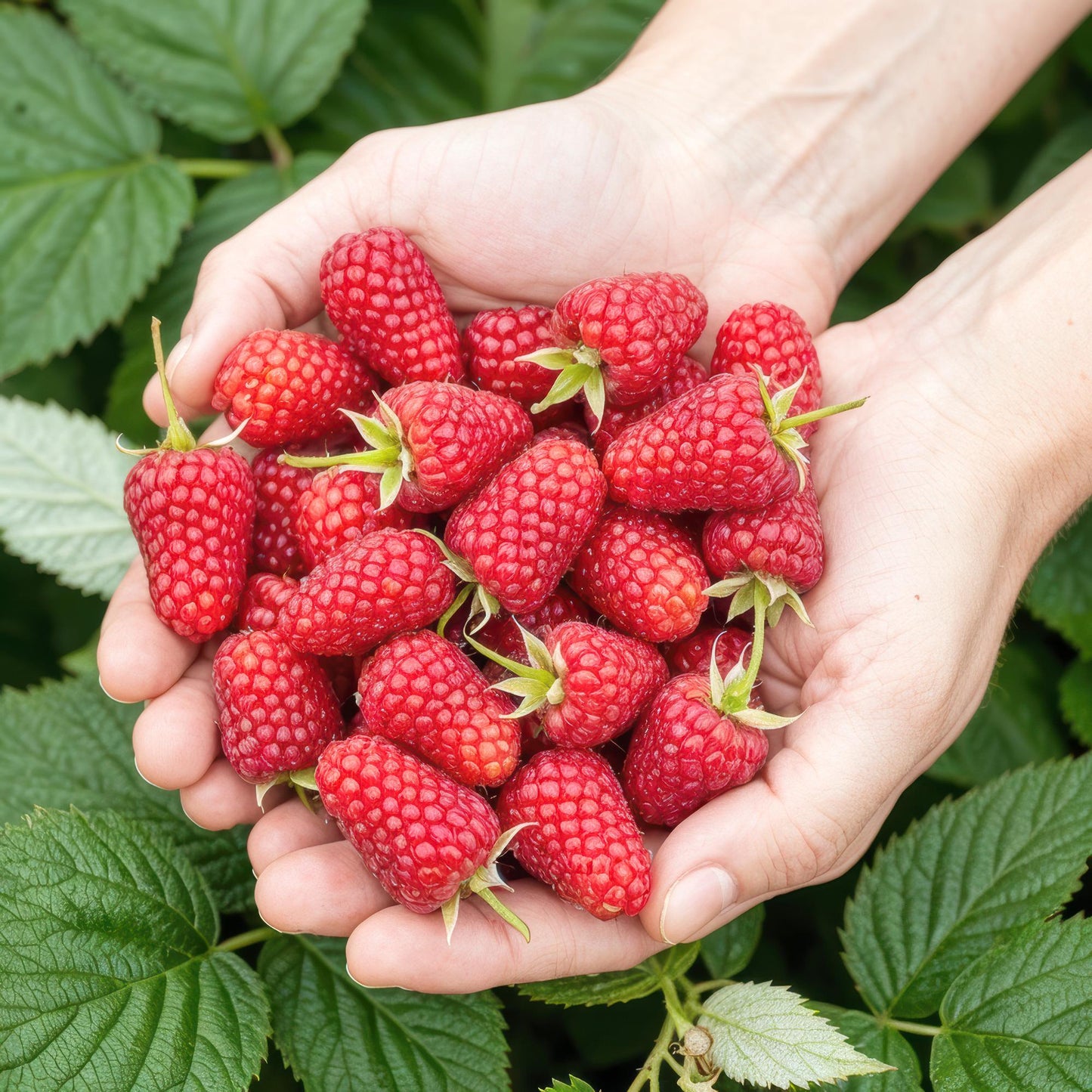 GreenboutiQ - Obstpflanzen - Himbeere - Rubus idaeus Heritage - Winterhart - 6 Pflanzen - Topf 9 cm - Rote Himbeere