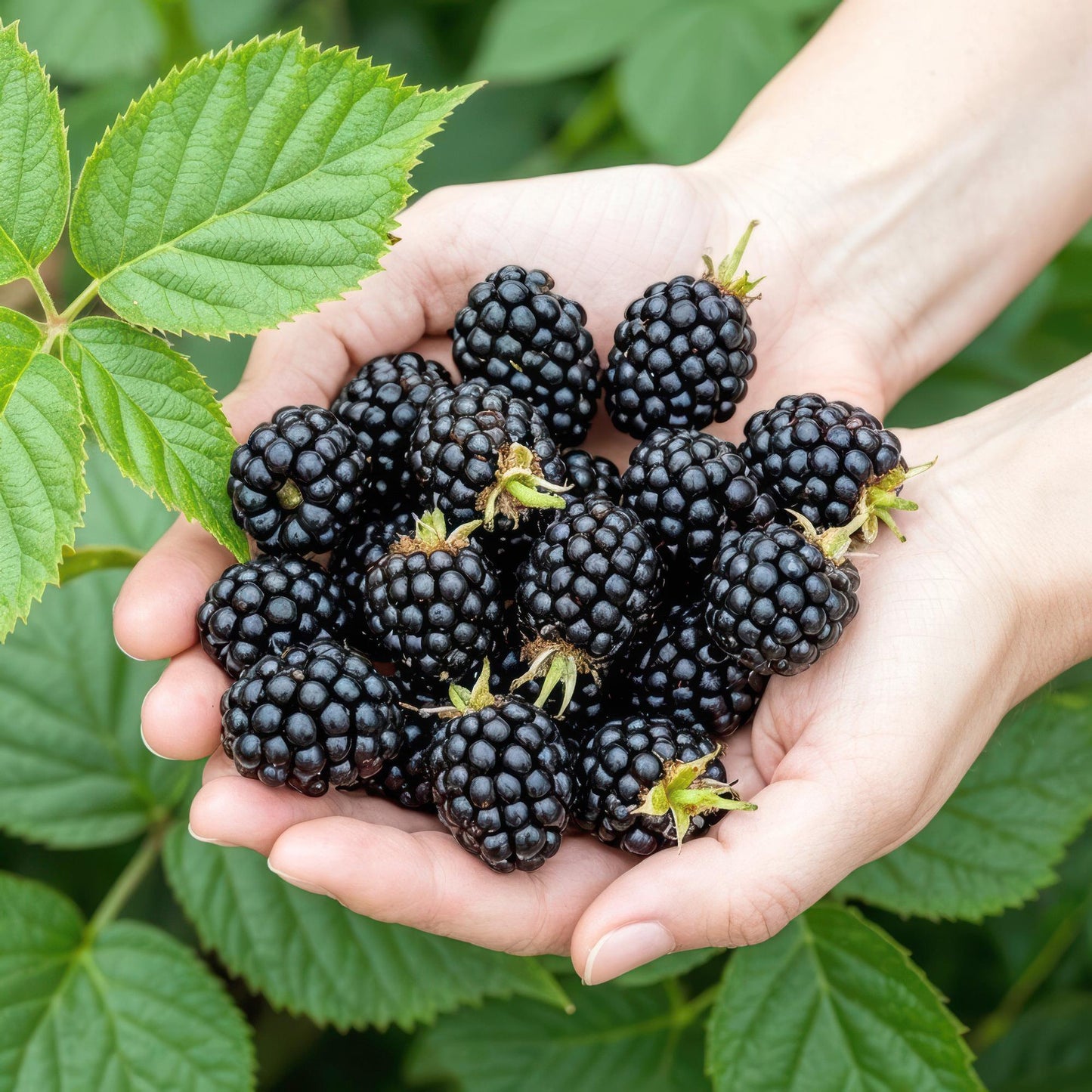 GreenboutiQ - Obstpflanzen - Brombeere - Rubus Black Satin - Winterhart - 6 Pflanzen - Topf 9 cm - Schwarze Brombeere