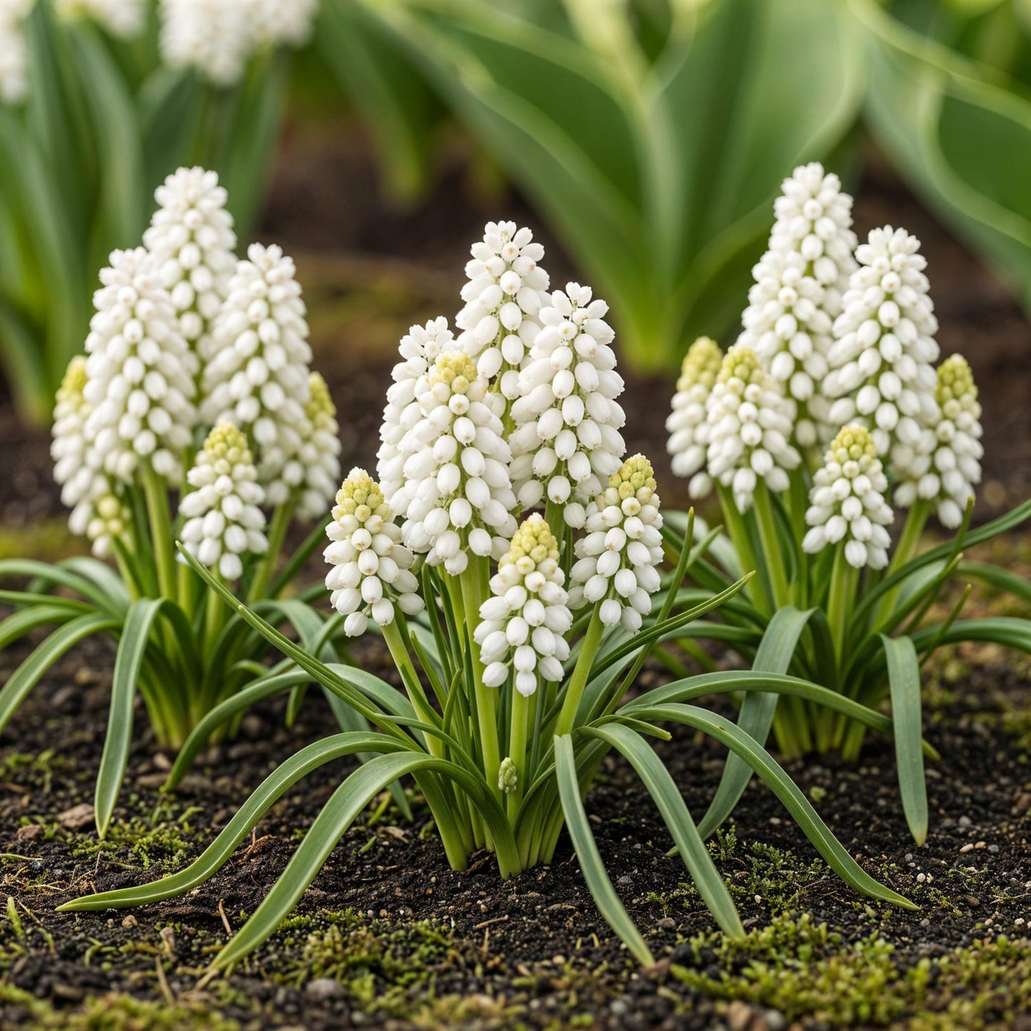 GreenboutiQ - Blumenzwiebeln - Muscari White Magic - Farbe Weiß - 50 Stück - Zwiebelgröße 6/7 - XXL Pack