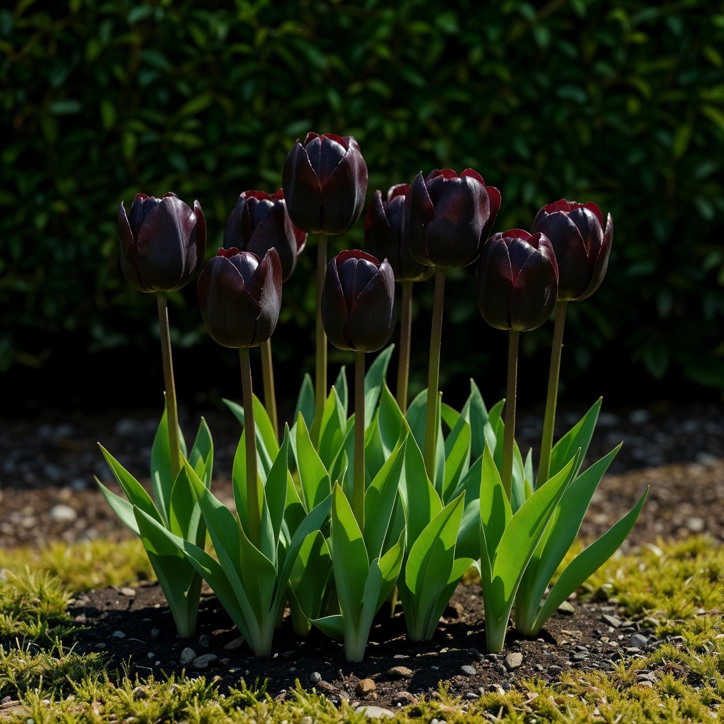 GreenboutiQ - Blumenzwiebeln - Tulpe Triumph Black - Farbe Dunkel Lila - 12 Stück - Zwiebelgröße 11/12 - XXL Pack
