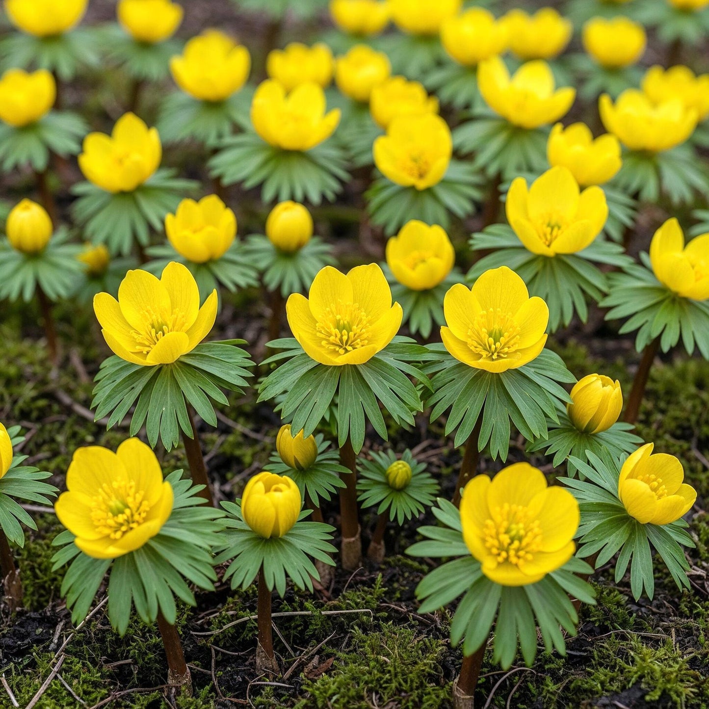 GreenboutiQ - Blumenzwiebeln - Eranthis Cilicica - Farbe Gelb - 25 Stück - Zwiebelgröße 4/5 - XXL Pack