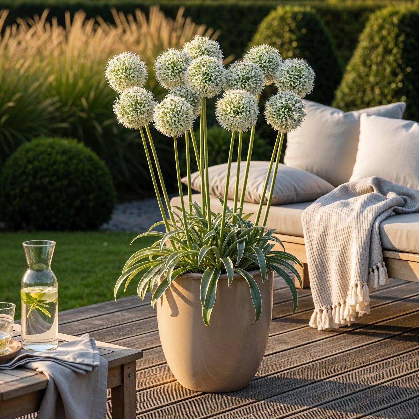 GreenboutiQ - Blumenzwiebeln - Allium Mount Everest - Bulbs Hardy Perennial - Farbe Weiß - 3 Stück - Zwiebelgröße 16/18 - XXL Pack