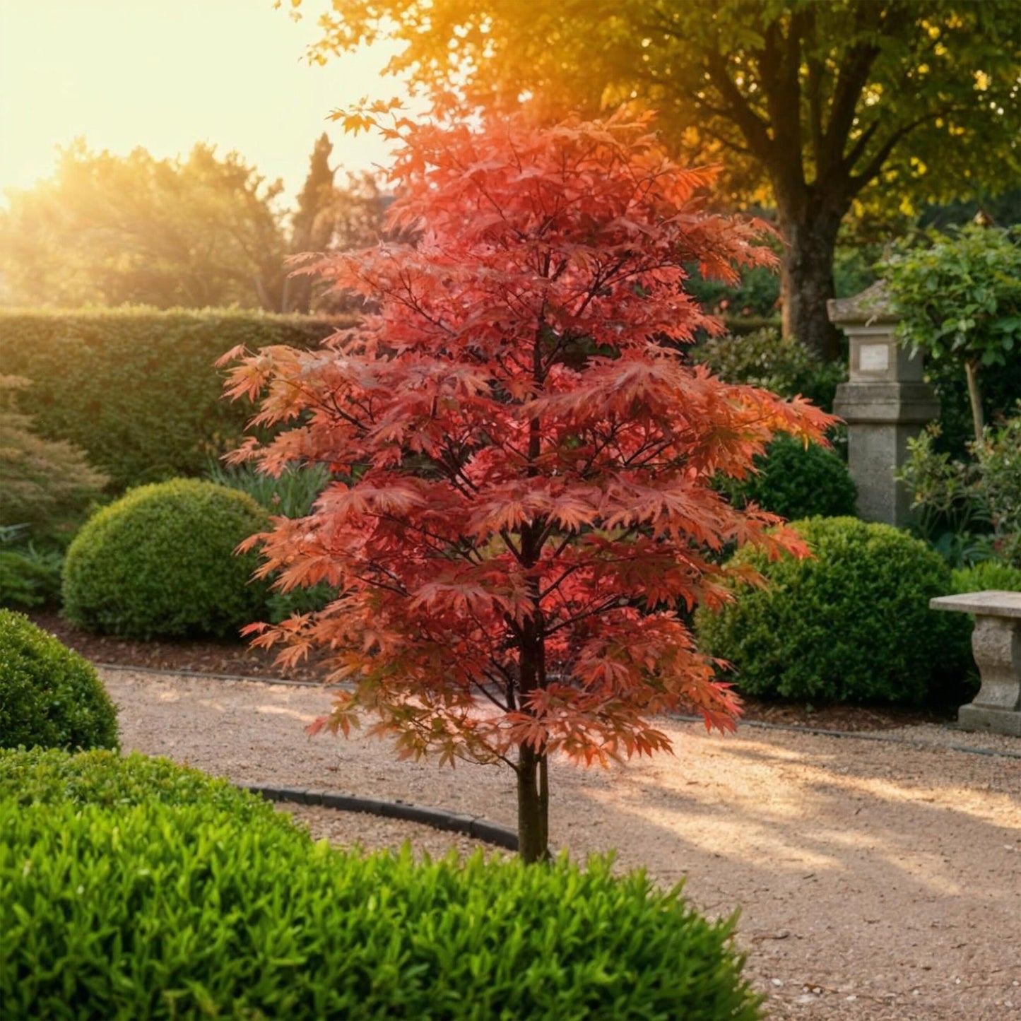 GreenboutiQ - Gartenpflanze - Acer palmatum Beni-maiko - Rot - 1 Pflanze - Laubabwerfend - Wenig Pflege - Topf 12cm Höhe 35cm