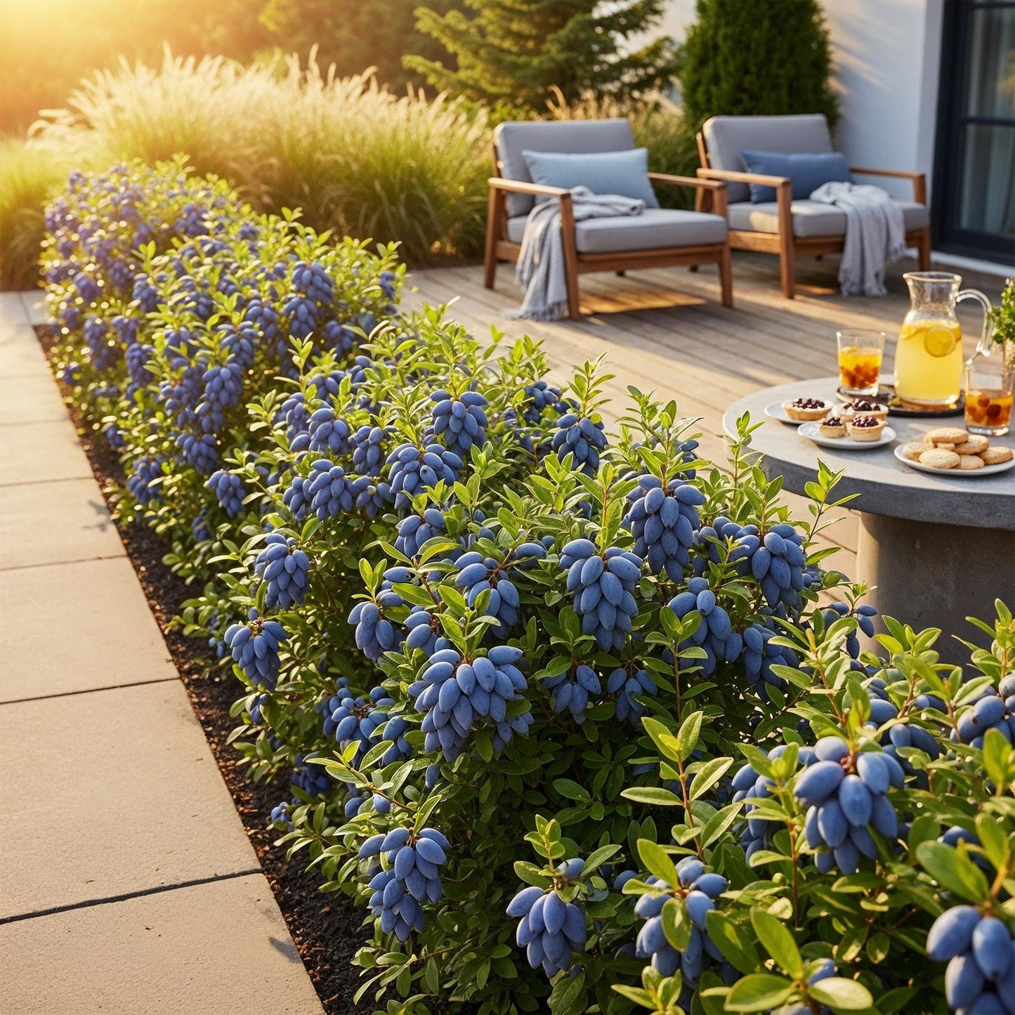 GreenboutiQ - Obstpflanzen - Honigbeere - Lonicera caerulea Kamtschatica - Winterhart - 6 Pflanzen - Topf 9 cm - Blaue Beere