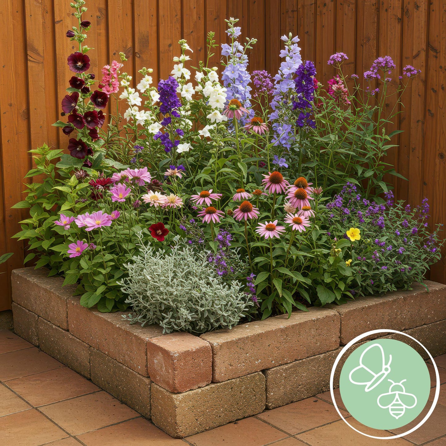 GreenboutiQ - Staudenpaket - Bienen- und Schmetterlingsanziehend - 8 Stauden - Für 1 m2 - Verschiedene Farben - Wenig Pflege - Topf 11cm