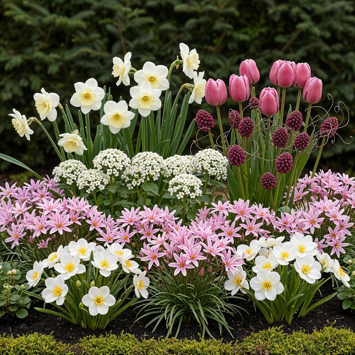 GreenboutiQ - Blumenzwiebeln - Bulb Garden Pink Mix - Verschiedene Sorten - Farbe Rosa - 125 Stück - Geschenkverpackung