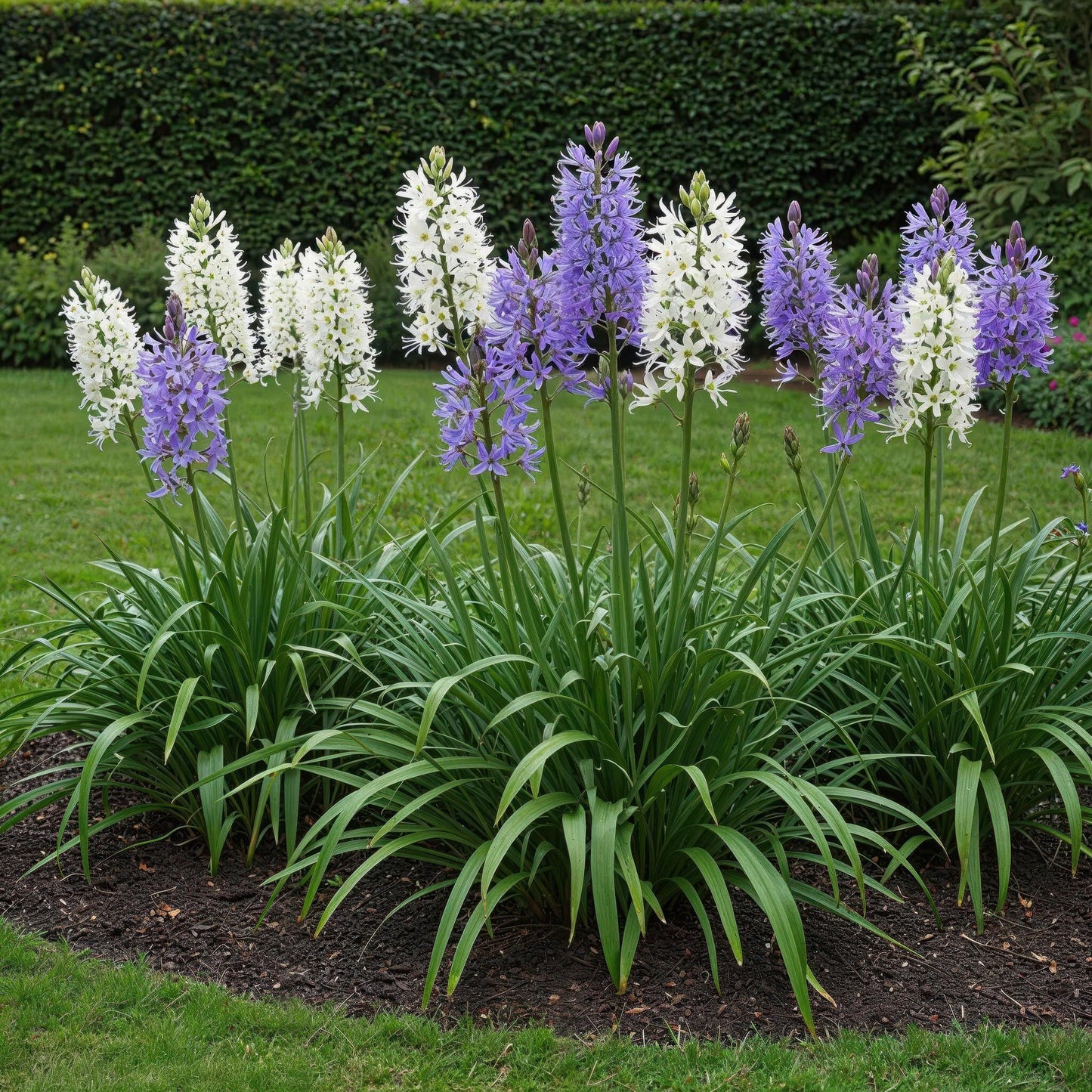 GreenboutiQ - Blumenzwiebeln - Camassia Leichtlinii Mix - Farbe Lila und Weiß - 5 Stück - Zwiebelgröße 12/14 - XXL Pack