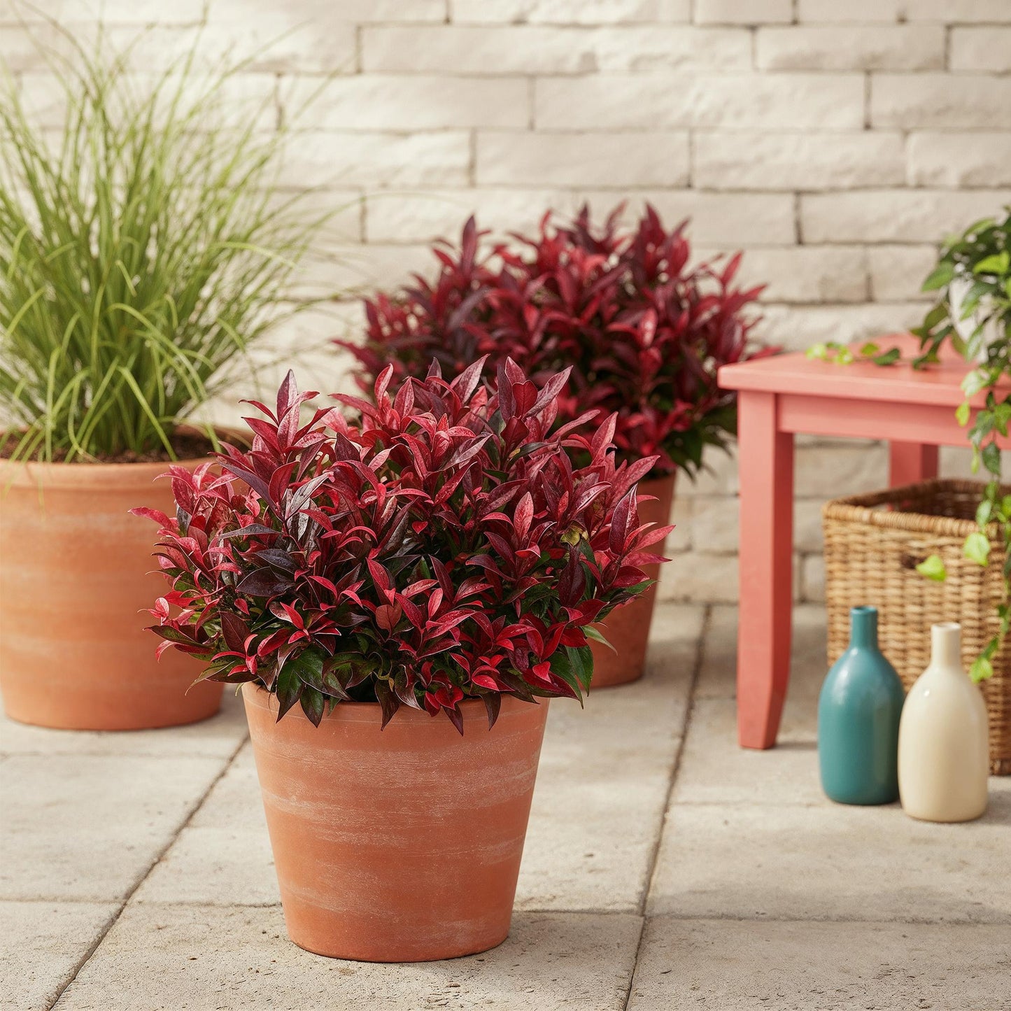 GreenboutiQ - Gartenpflanze - Leucothoe Zeblid - Rot - 2 Pflanzen - Immergrün - Wenig Pflege - Topf 17cm Höhe 45cm