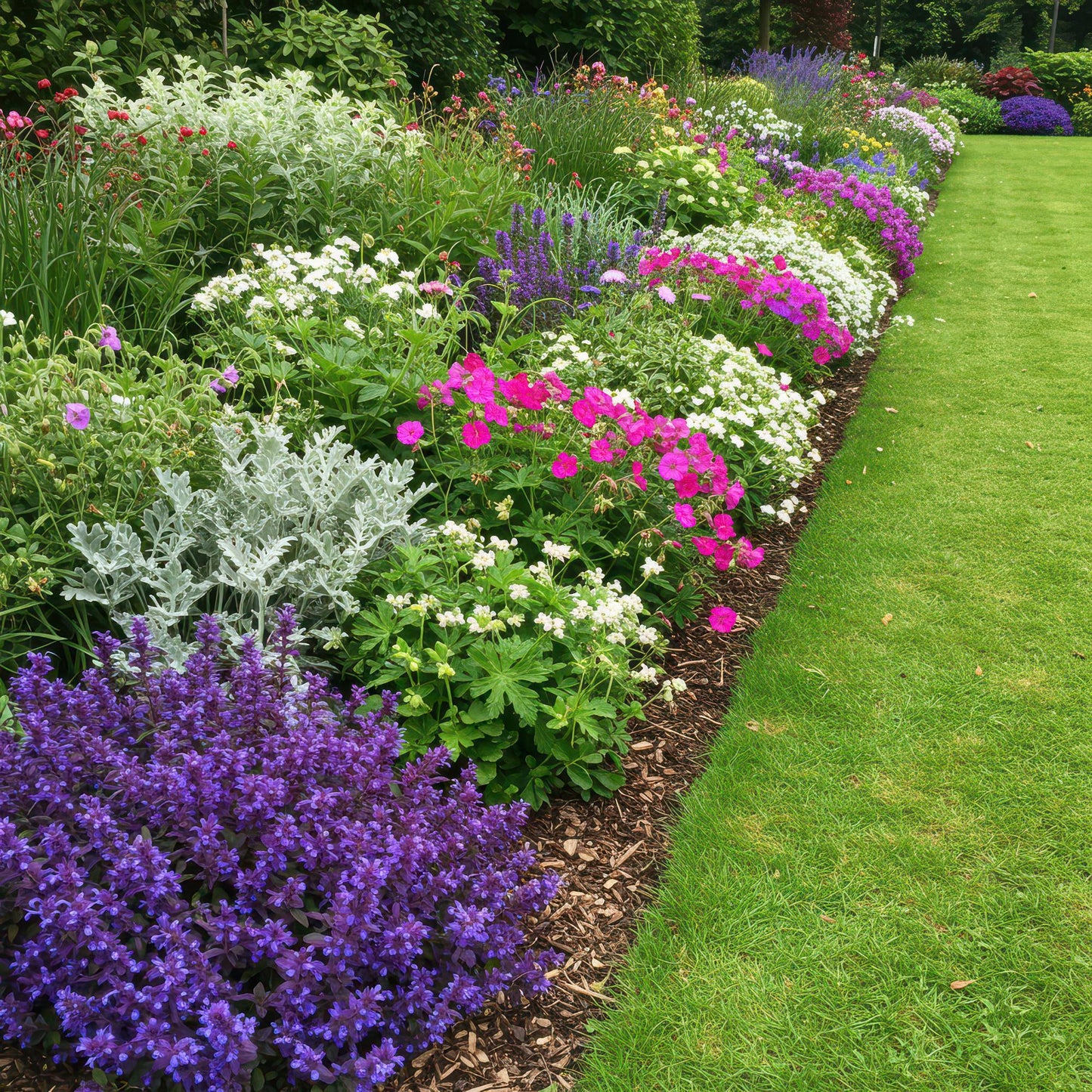 GreenboutiQ - Staudenpaket - Bodendecker - 24 Stauden - Für 3 m2 - Verschiedene Farben - Wenig Pflege - Topf 11cm