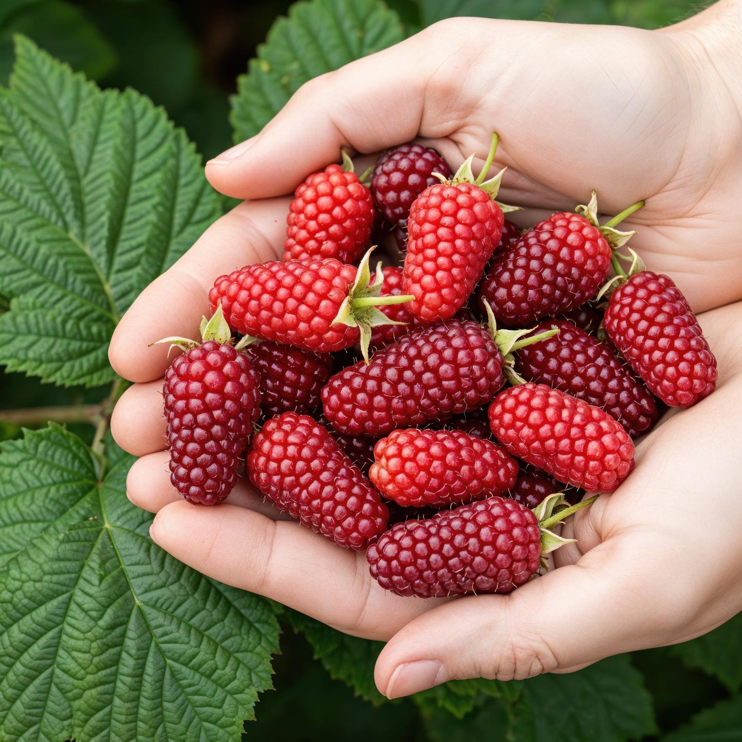 GreenboutiQ - Obstpflanzen - Taybes - Rubus Tayberry - Winterhart - 6 Pflanzen - Topf 9 cm - Rote Johannisbeere