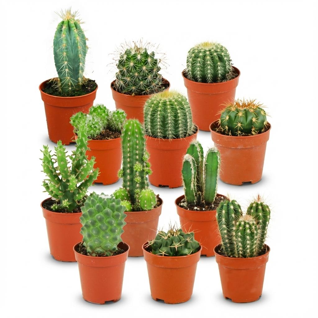 Mini Kakteen Set - 12 Stück - Ø 5.5 cm - Höhe: 5-10 cm